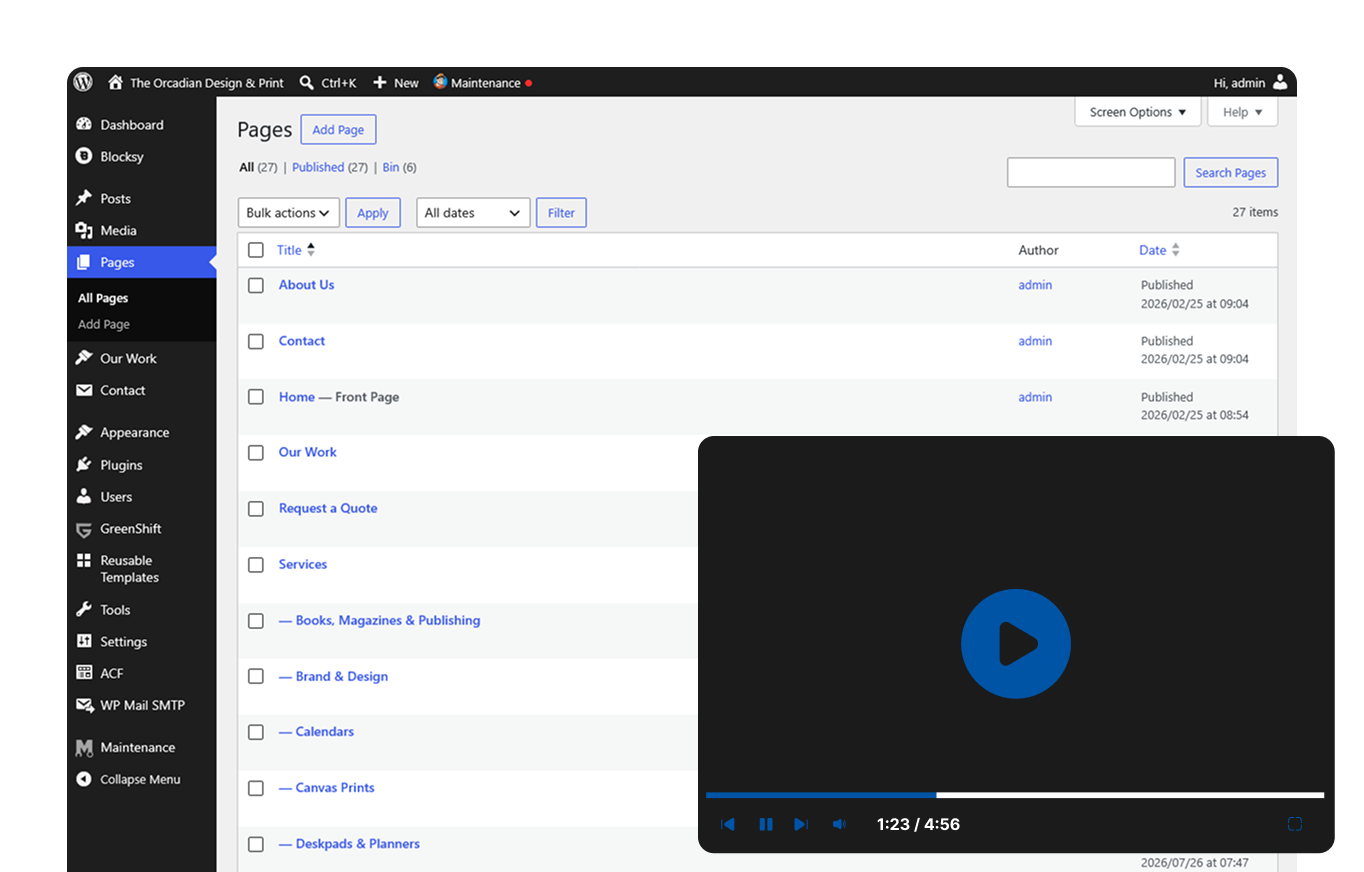 Handover & Support visual preview